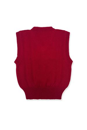 Gilet in maglia rosso scuro LA STUPENDERIA KIDS | WJGL42826.